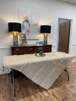 Burlap 6' Square Table Cloth