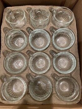 Glassware: Various size candle holders